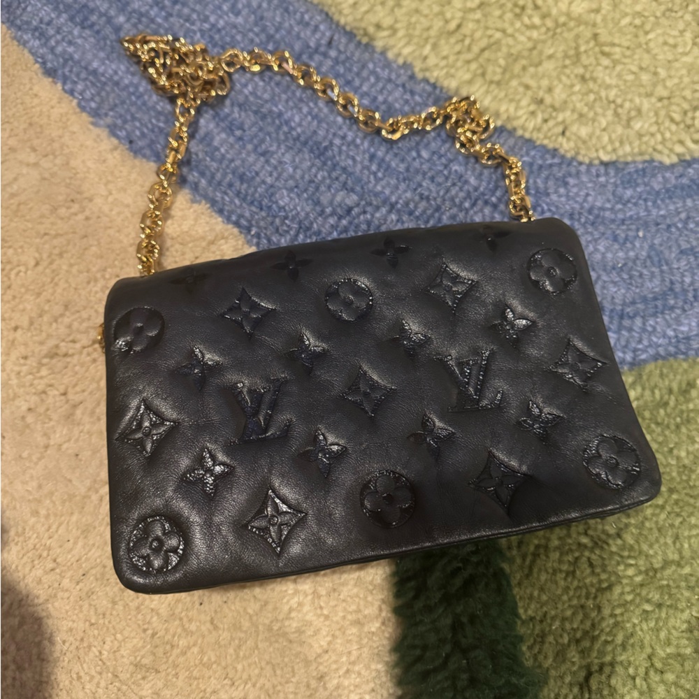 Louis Vuitton Black and Pink Leather Bag